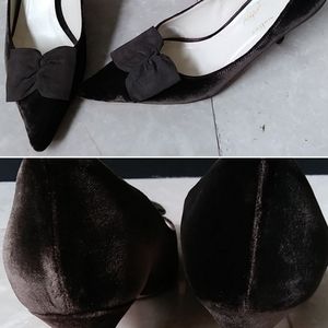 Bettye Muller Brown velvet heels